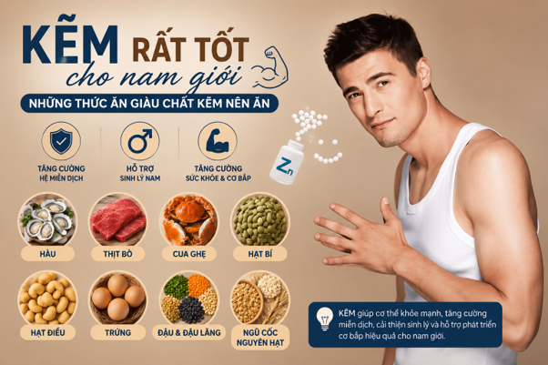 Kẽm rất tốt cho nam giới – Những thức ăn giàu chất kẽm nên ăn
