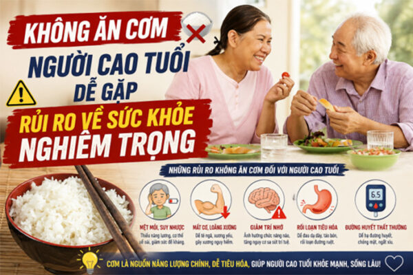 Không ăn cơm người cao tuổi dễ gặp rủi ro về sức khỏe nghiêm trọng