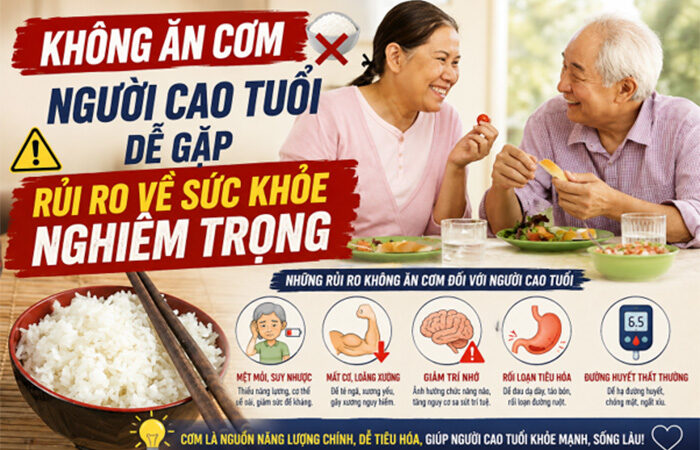Không ăn cơm người cao tuổi dễ gặp rủi ro về sức khỏe nghiêm trọng